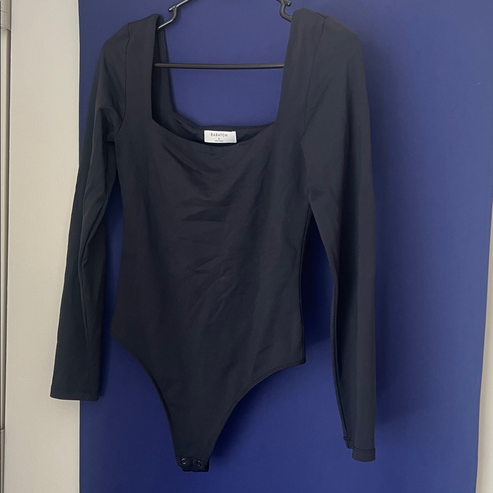 Aritzia Babaton Black Long Sleeve Bodysuit